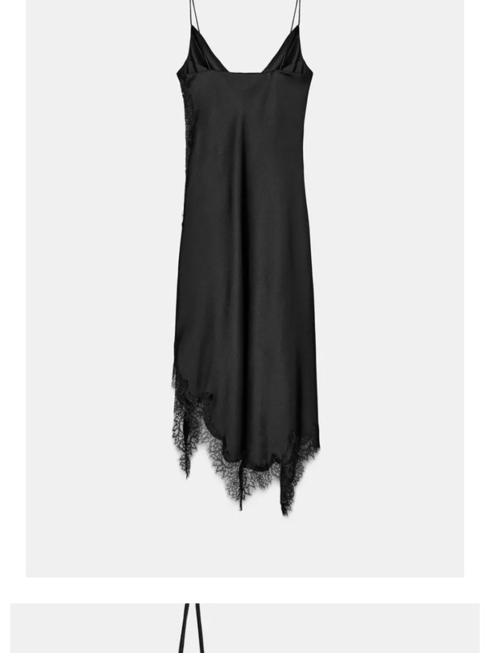 Zara Black Lace-Trim Midi Slip Dress - Picture 6 of 6